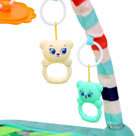 Музыкальный развивающий коврик «Милые зверята», русское озвучивание, цвет розовый, уценка.