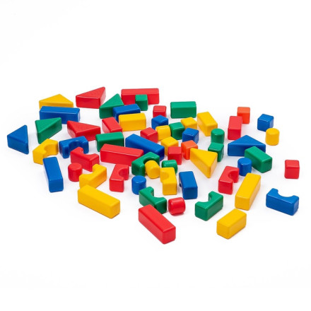 Кубики детские, пластиковые, цветные, 60 штук, 4 × 4 см