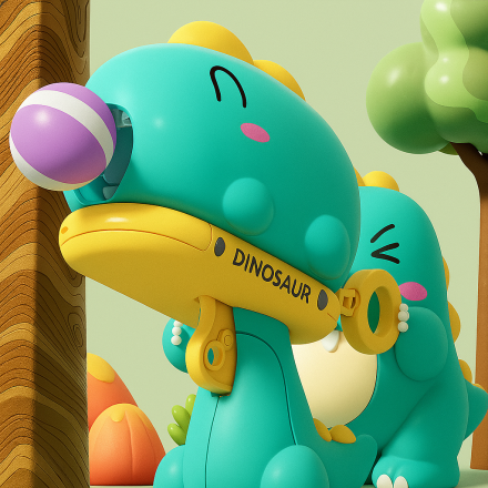 Игровой набор: Пистолет-динозавр с липкими шариками и мишенью-слоном