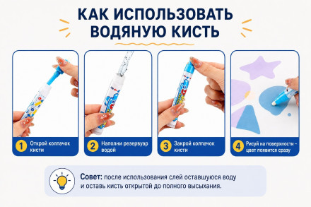 Водный коврик для рисования «Мир насекомых» 80×60 см