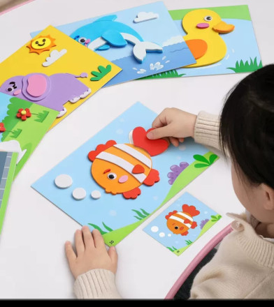 3D Трехмерные наклейки-раскраски "Зоопарк" (12 шт). 