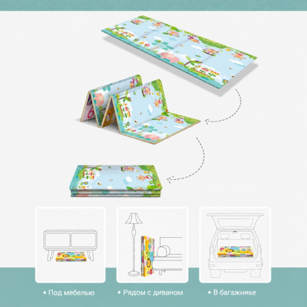 Складной детский игровой коврик PE 200×180 см