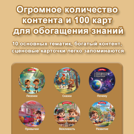 Детский обучающий граммофон  с карточками
