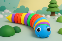 Гибкая развивающая игрушка "Радужная Гусеница"