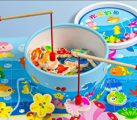 Игровой набор "Весёлая рыбалка" — развивающая магнитная игрушка+ пазл