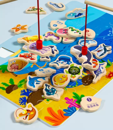 Игровой набор "Весёлая рыбалка" — развивающая магнитная игрушка+ пазл