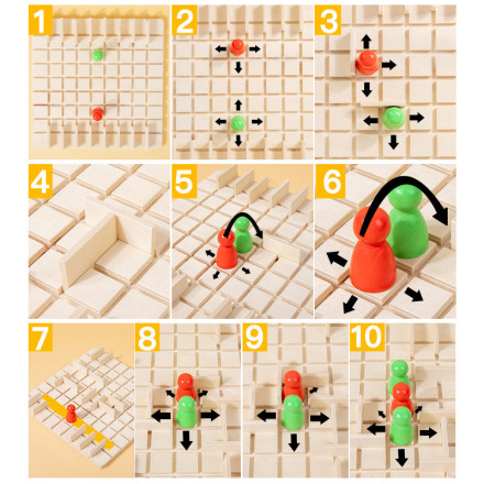 Деревянная настольная игра «Лабиринт со стенками» (аналог Quoridor)