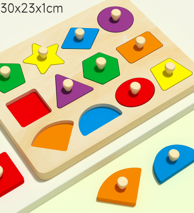 Развивающие деревянные пазлы 2 шт. «Фигуры и Цифры»