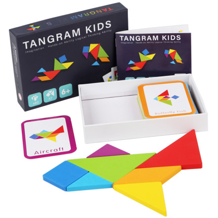 Танграм TANGRAM KIDS — набор геометрических фигур с карточками заданий