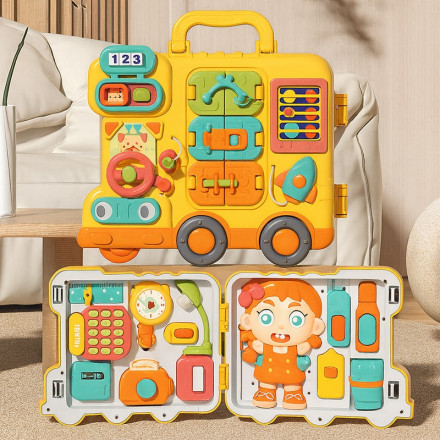Развивающая игрушка-чемодан «Бизи-автобус»