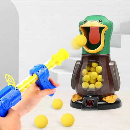 Игровой набор "Уточка-мишень с мягкими пулями" (1 пистолет, 12 шариков).