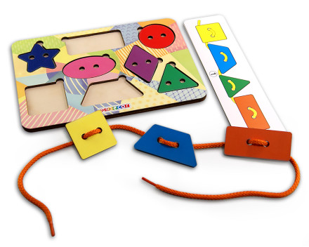 Шнуровка "Геометрические фигуры" (планшет)