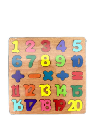 Деревянная обучающая панель с цифрами и знаками
