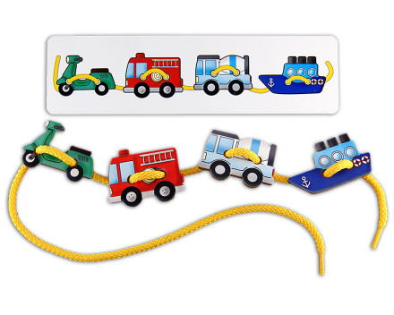 Игра по системе Монтессори "Шнуровка "Транспорт-2"