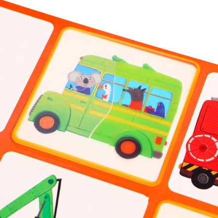 Пластиковое лото для малышей Машинки.Найди половинку 3+