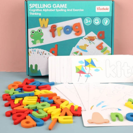 Деревянная головоломка для малышей Spelling game английский алфавит 