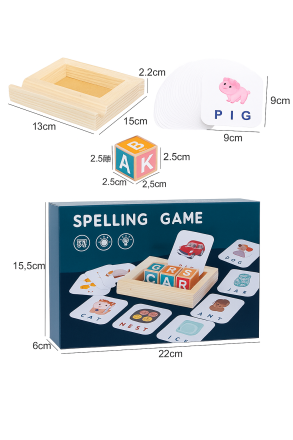 Обучающая игра «Слова и буквы» — деревянные кубики с карточками