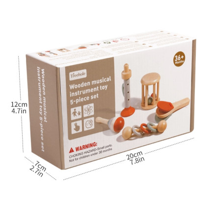 Деревянный музыкальный набор игрушек (5 предметов) Монтессори.