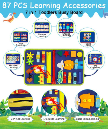 Развивающая книжка-бизи-борд «Обучение и игра»